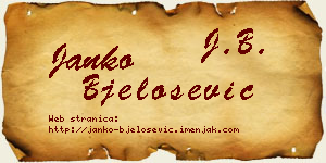 Janko Bjelošević vizit kartica